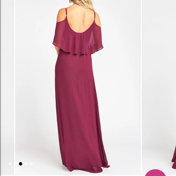 Show Me Your MuMu Caitlin Cold Shoulder Gown Red Cherry Red NEW - Picture 10 of 13